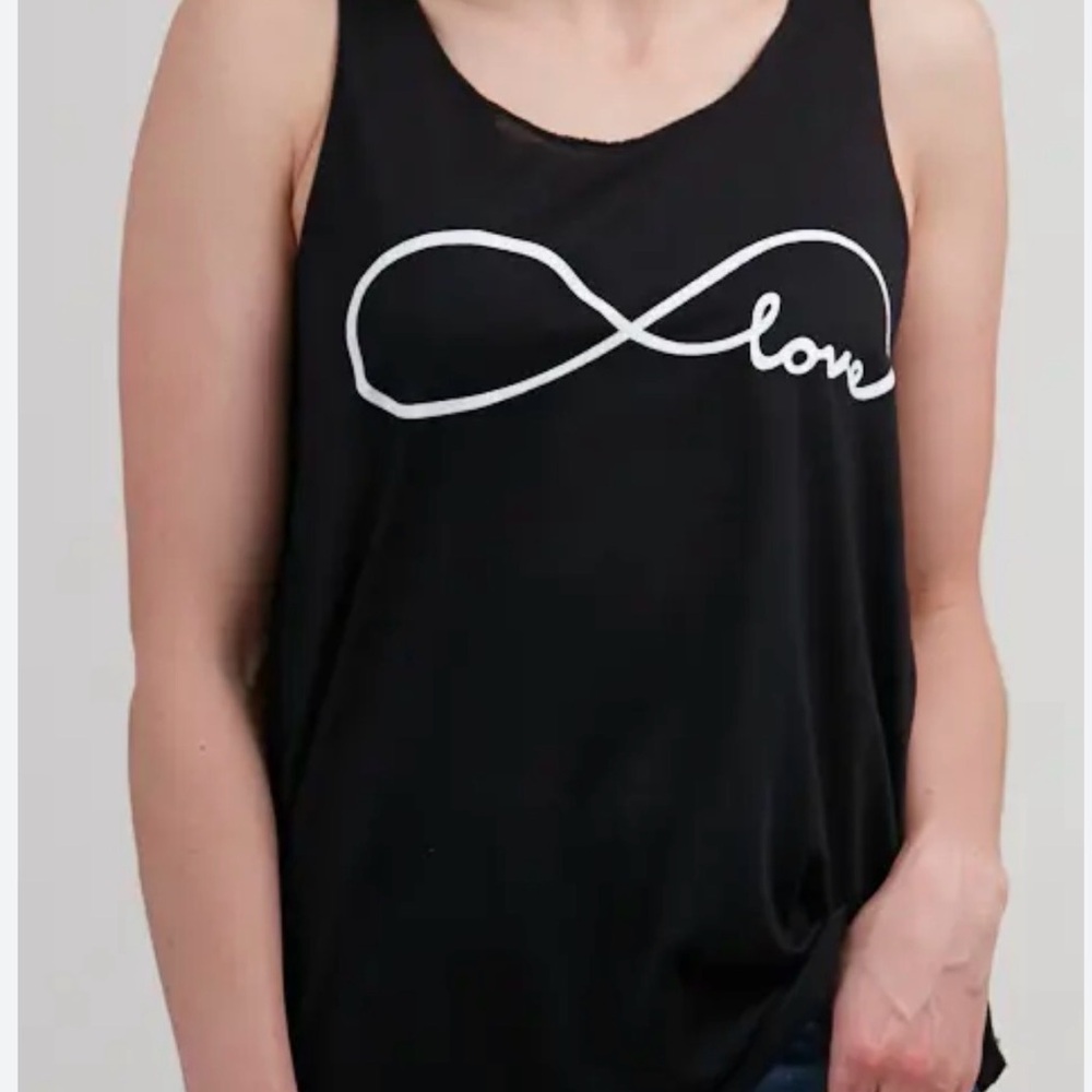 Elegant Black Love Infinity Tank Top